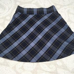 New without tags blue plaid skirt Lands’ End